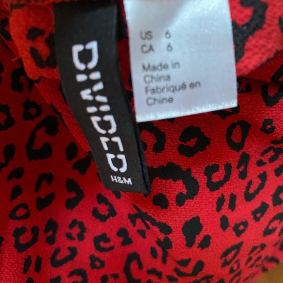 Forever 21 Leopard Print Red Black Mini Dress, Longsleeved - Picture 6 of 6